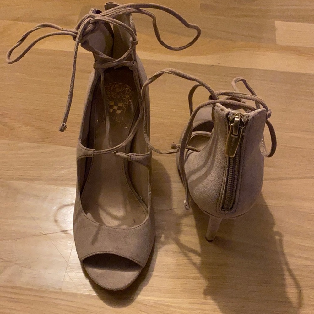 Vince Camuto Lace Up Peep Toe Sandal